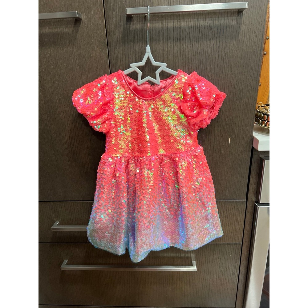 Lola + The Boys Bubble Gum Shimmer Sequin Dress 24 months